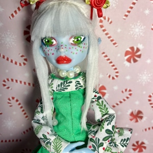 OOAK Holiday, poupée bjd, Monster High, elfe des neiges, barbie ever after fantasy fée mignonne troll de Noël