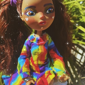 OOAK poupée d&#39;art personnalisée Ever After High originale arc-en-ciel de fierté poupée bjd barbie monster high tenue robe jolie fille