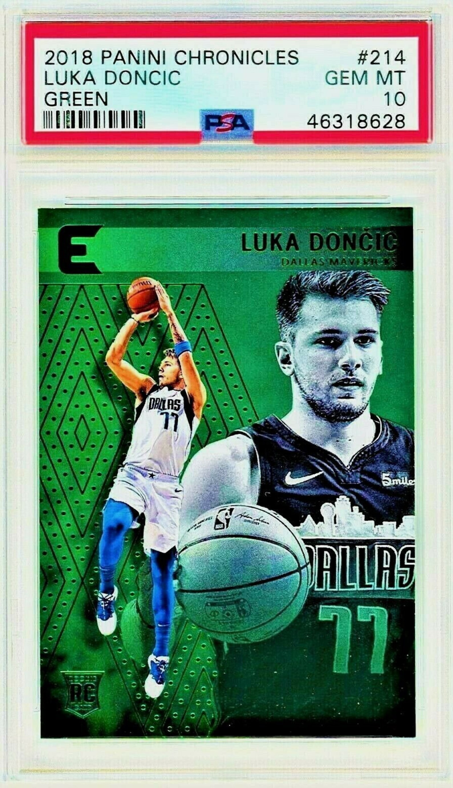 2018 Luca Doncic 214 Rookie Card Panini Chronicles Green PSA Etsy