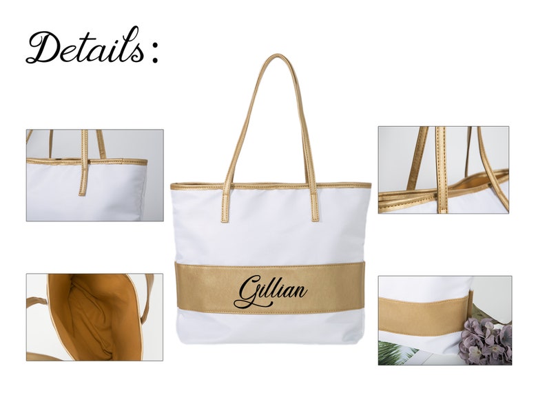 Gold Tote Bag Bridesmaid Gift Bags Personalized Bridesmaid Tote Bags for Maid of Honor Bachelorette Parties Weddings Honeymoons