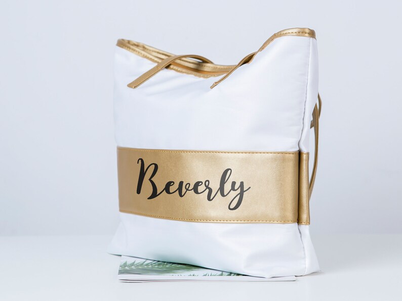 Gold Tote Bag Bridesmaid Gift Bags Personalized Bridesmaid Tote Bags for Maid of Honor Bachelorette Parties Weddings Honeymoons