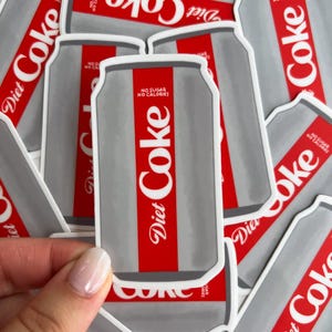 Diet Coke Weatherproof Sticker, Soda Sticker, Diet Coke Can Sticker, Coca Cola, Laptop Sticker, Diet Coke Drinker, Aesthetic Sticker