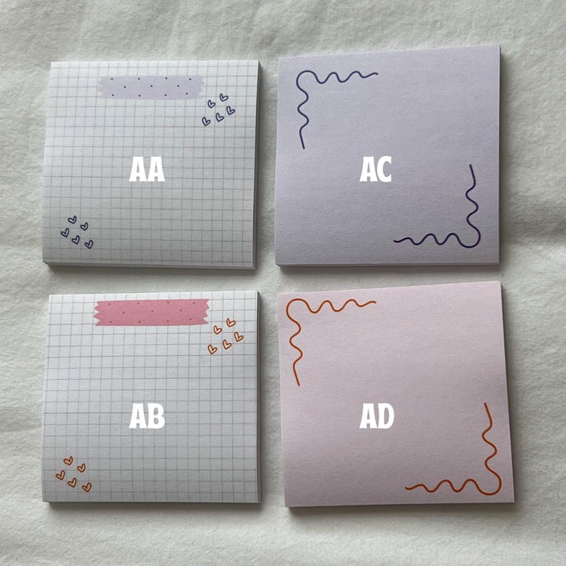 Cute Sticky Notes with 50 Sheets, Small Sticky Notes, Office Supplies, Planner Essentials, Post Its, Cute Post Its, Aesthetic WFH Esssential image 7