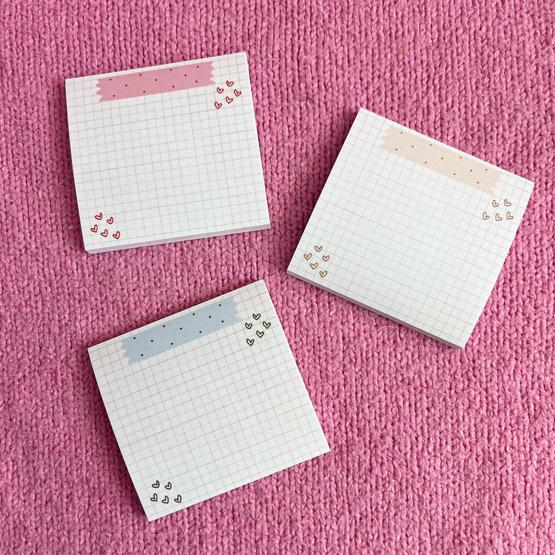 Cute Sticky Notes with 50 Sheets, Small Sticky Notes, Office Supplies, Planner Essentials, Post Its, Cute Post Its, Aesthetic WFH Esssential image 12