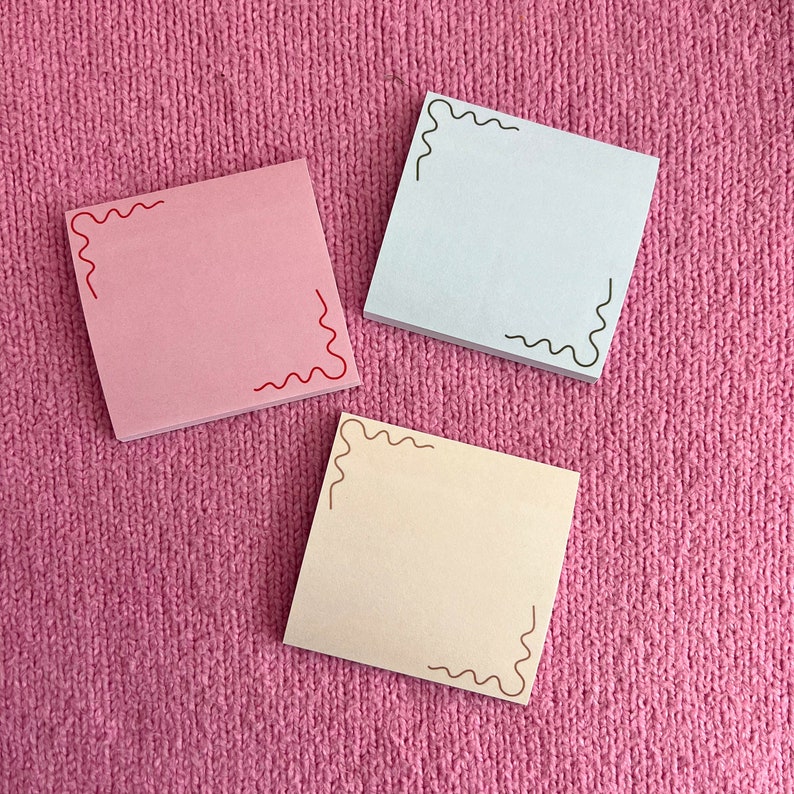 Cute Sticky Notes with 50 Sheets, Small Sticky Notes, Office Supplies, Planner Essentials, Post Its, Cute Post Its, Aesthetic WFH Esssential image 11
