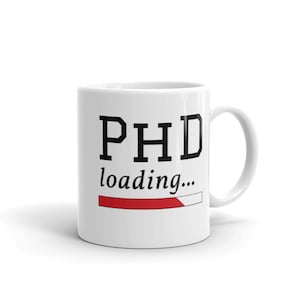 Doctor carga taza / regalo divertido / regalo de posgrado de doctorado / impresión minimalista / taza de doctorado / regalo de doctorado