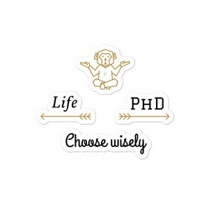 PhD escolhe sàbiamente <br>de <br> Entrega Rápida? Etiqueta do candidato do PhD | Presente divertido com adesivos