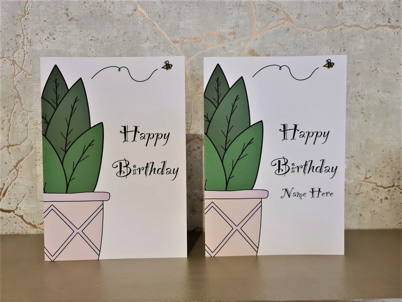 Personalised Card Plant Personalised Card Etsy