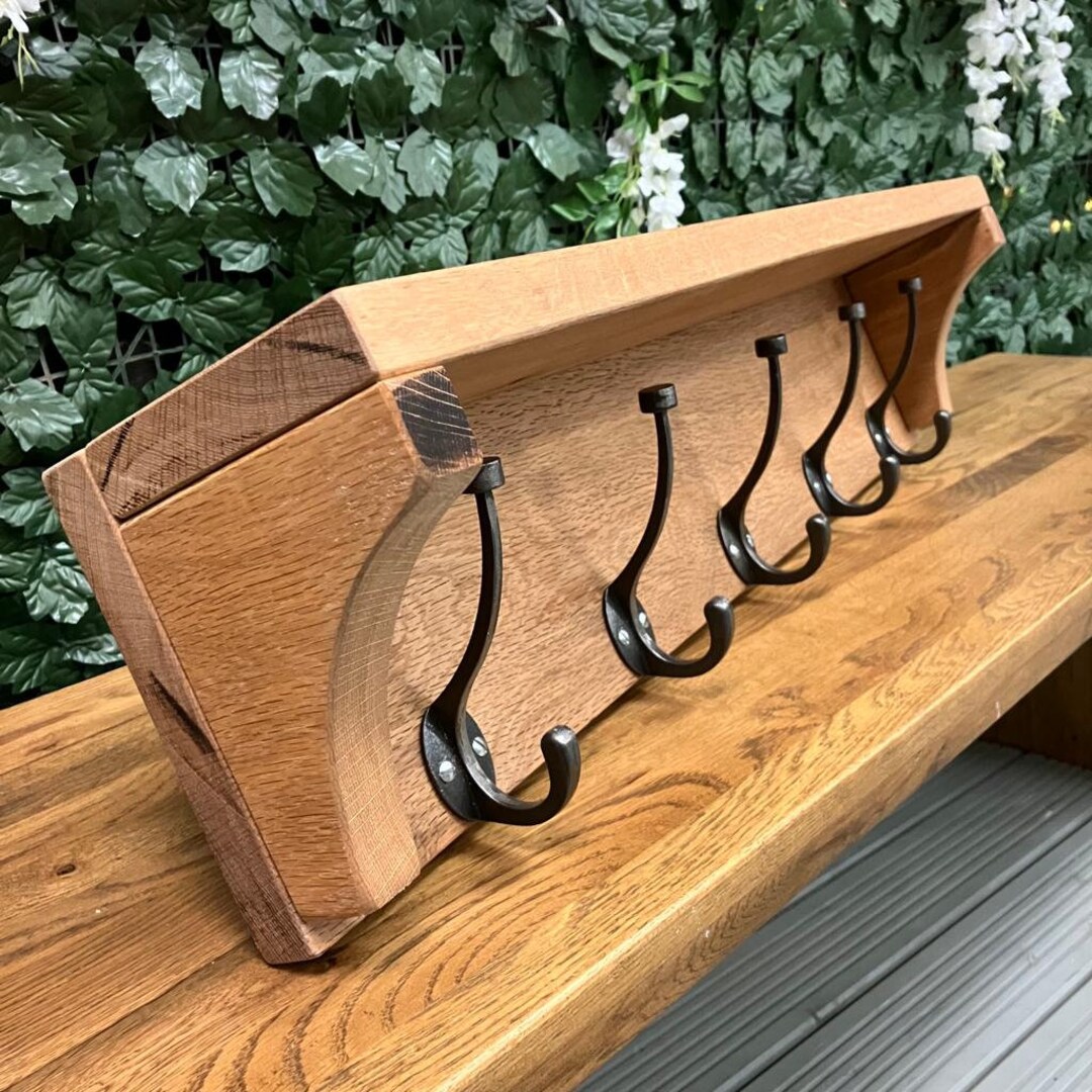 Solid Oak Coat Rack/coat Hook/storage and Organisation Buy Direct for