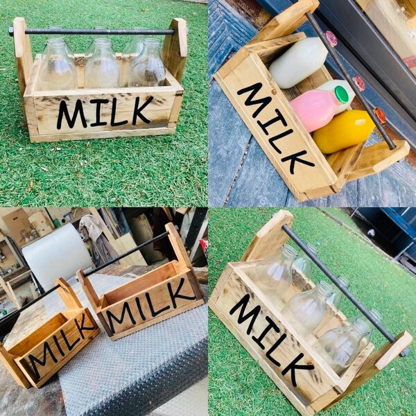 Milk Bottle Holder Etsy UK