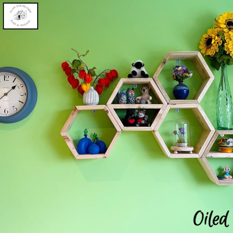 Hexagon Shelves Floating Shelf Geometric Shelves Etsy UK
