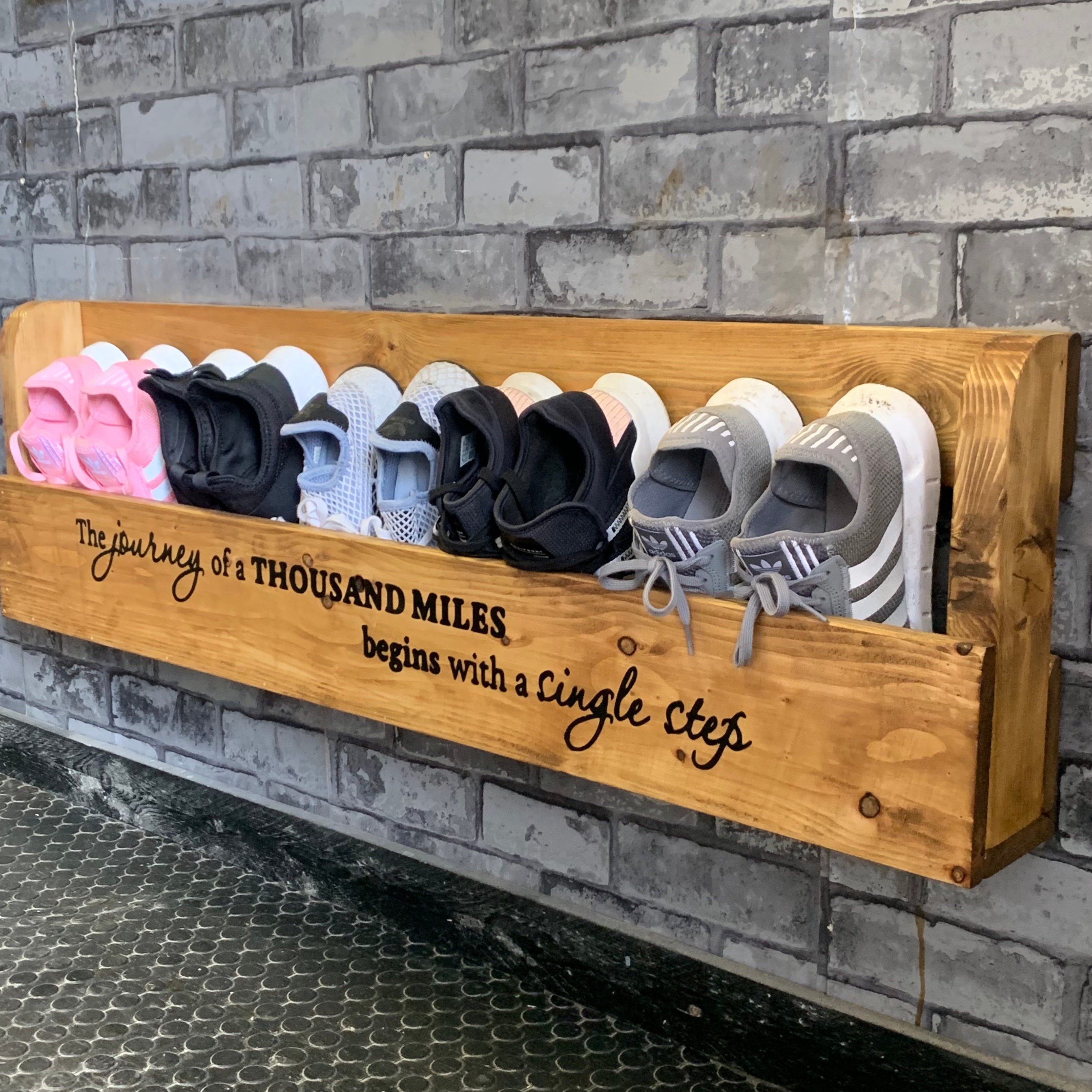 Wall Mounted Floating Shoe Rack Unique Reclaimed Wood Ideal Etsy