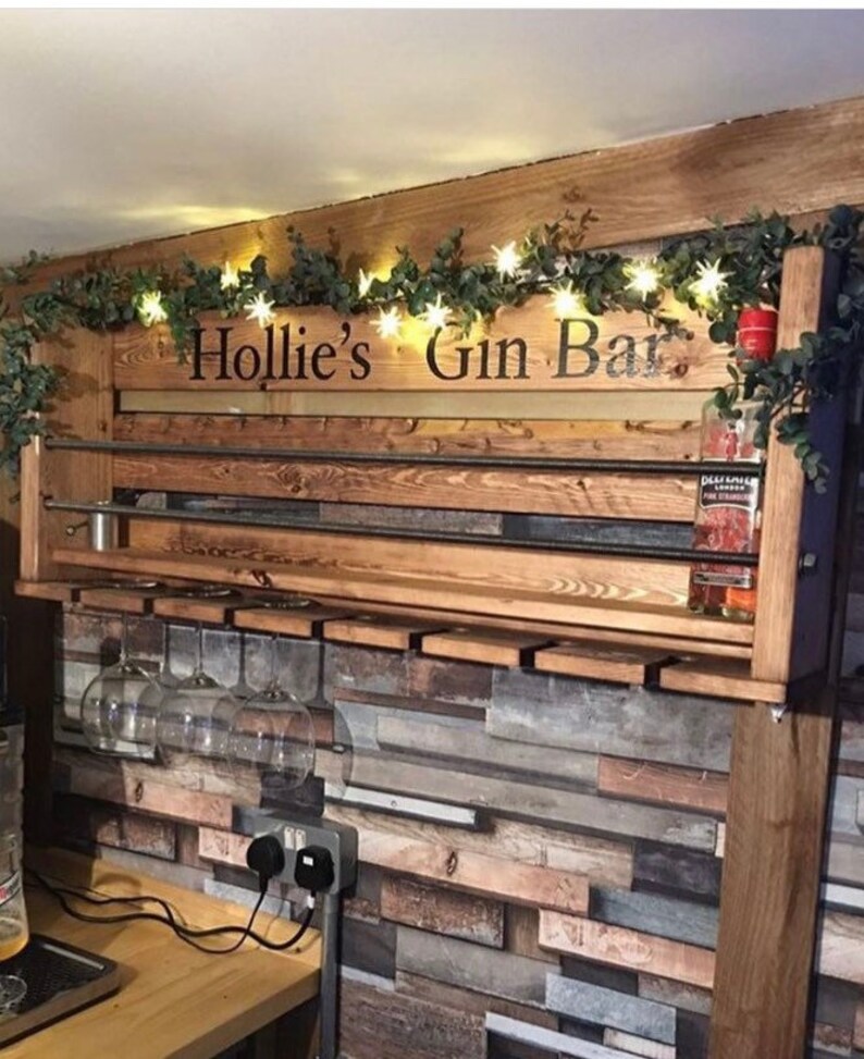 Wall Mounted Gin Bar Wine Rack Cocktail Bar Mini Bar Etsy