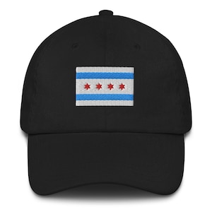 Embroidered City of Chicago Flag Dad Hat, choose from 9 colors