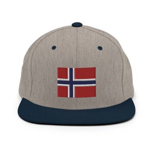 Embroidered Flag of Norway Snapback Hat Cap