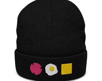 Pork Roll o Taylor Ham Egg and Cheese Gorro de punto acanalado, gorro de lana con forma de calavera