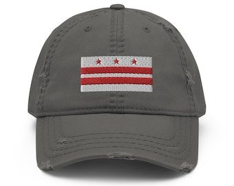 Bandera bordada de Washington DC Distressed Dad Hat Gorra de béisbol