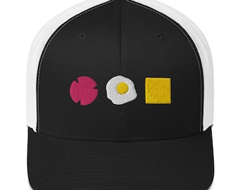 Gorra de camionero de 6 paneles con rollo de cerdo o jamón Taylor, huevo y queso