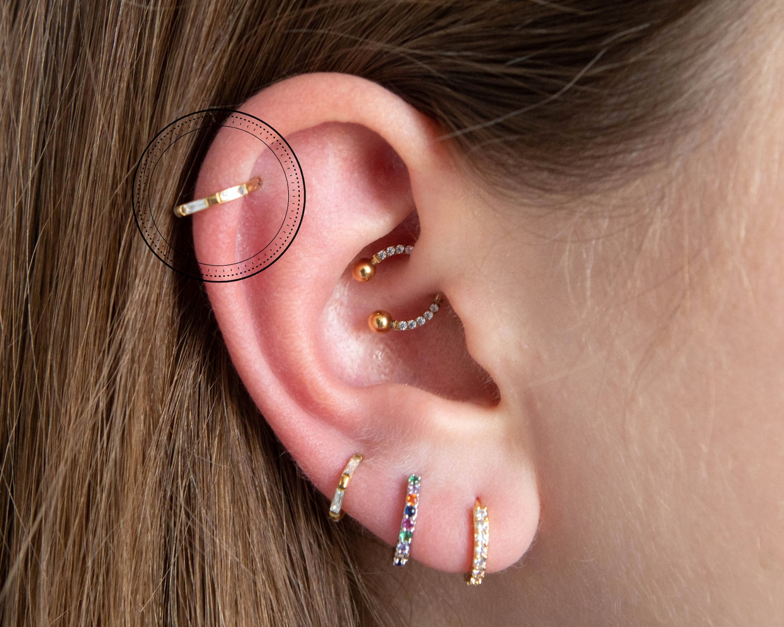 16G Helix Hoop Earring Forward Helix Septum Hoop Double Etsy UK