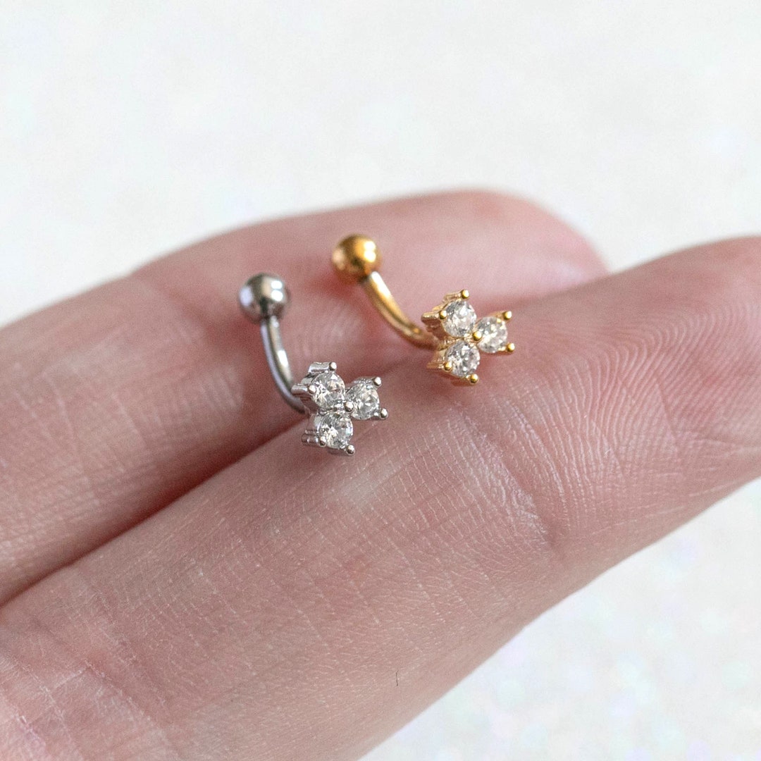 Clover Rook Barbell Earring 16 Gauge Rook Piercing Etsy UK