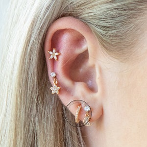 Mini Hoop Earring, Cartilage CZ Earring, Bend Fit, Lobe Piercing, Cartilage Piercing, Conch Earring, Stack, Layering, Helix, Conch