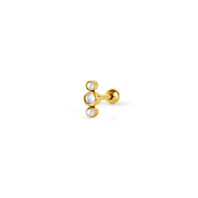 Solstice Barbell Stud Earring, Helix Piercing, Helix, Tragus, Earring, Helix Piercing, Tragu, Cartilage Earring, Conch, Rook, Cartilage Stud image 2
