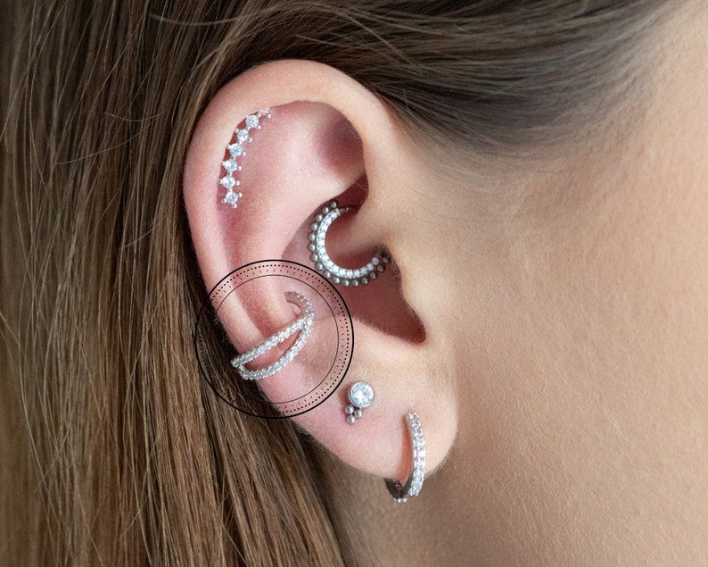 CZ Ear Cuff Cartilage Earring Gold Ear Cuff Cross Ear Cuff Etsy