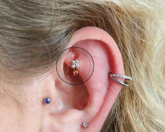 Tragus Piercing Trilogy Mini Hoop Tragus Hoop Cartilage 