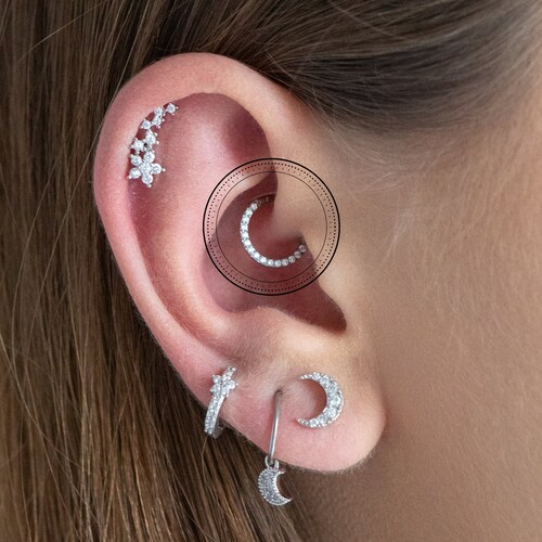 16G Cherry Blossom Daith Hoop Earring Septum Ring Cartilage Etsy