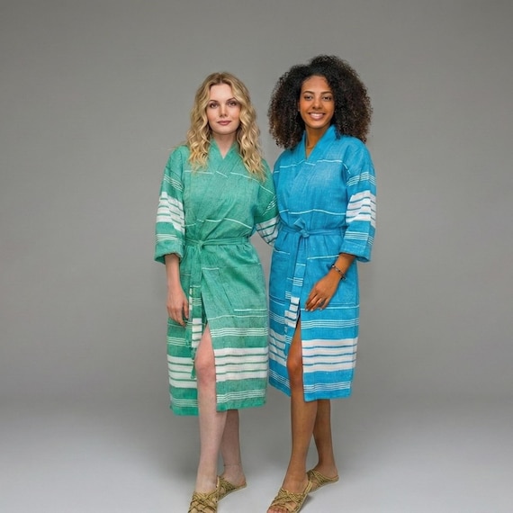 beach towel dressing gown Turkish Terry Towel Beach Bathrobe Beach Bag Set – Dervis Natural Textile