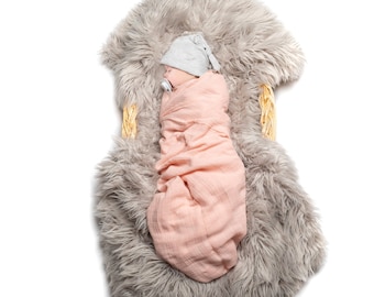 100% Baumwolle Musselin Baby Swaddle XXL Mehrzweck Decke, Babydecke, Mulltuch 120x120 cm - Pink