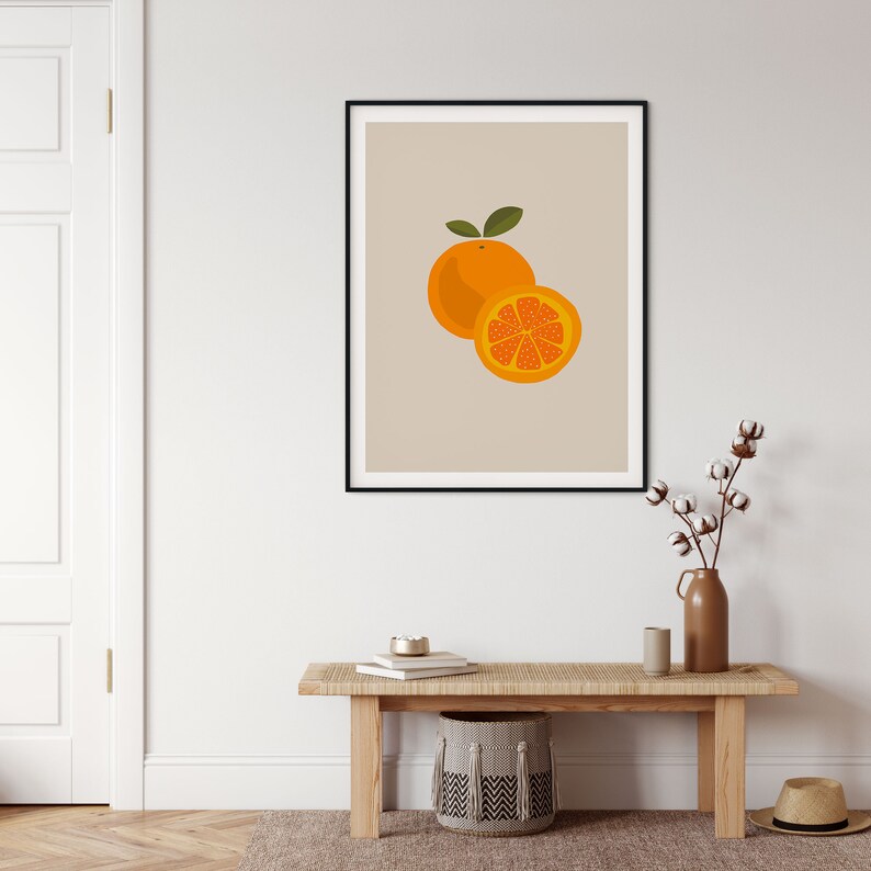 Orange Citrus Print Printable Wall Art Botanical Wall Art Etsy