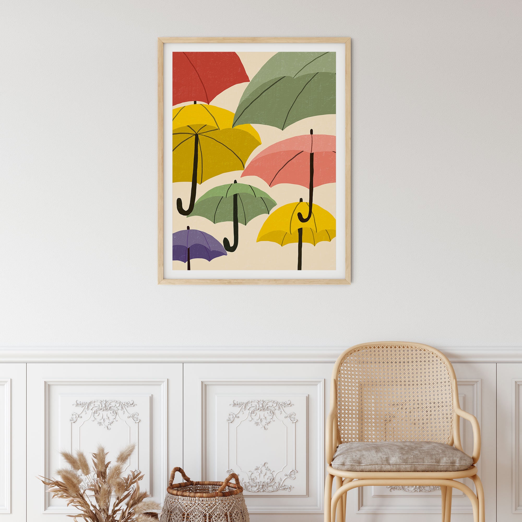 Umbrella Print Rainy Day Wall Art Printable Wall Art Living Etsy