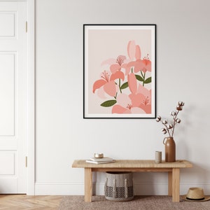 Lily Flower Wall Art, House Plant Print, Flower Wall Art, Floral Poster ...