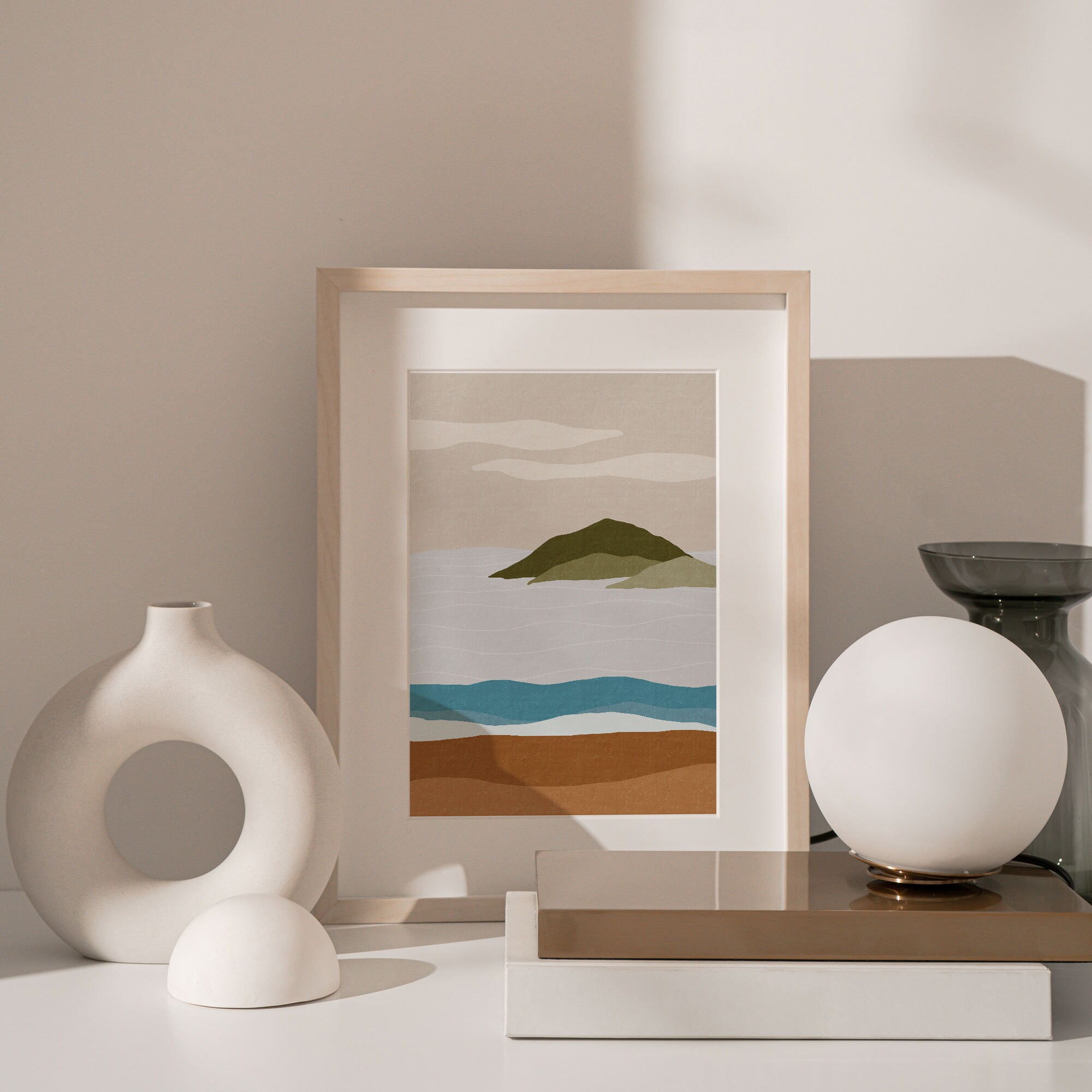 Coastal Wall Art, Print Set Of 3, Aqua Blue Beach Decor, Ocean