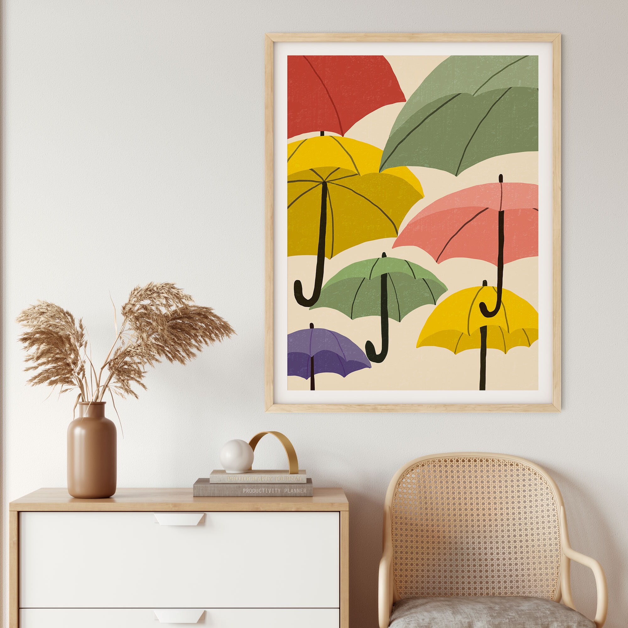 Umbrella Print Rainy Day Wall Art Printable Wall Art Living Etsy