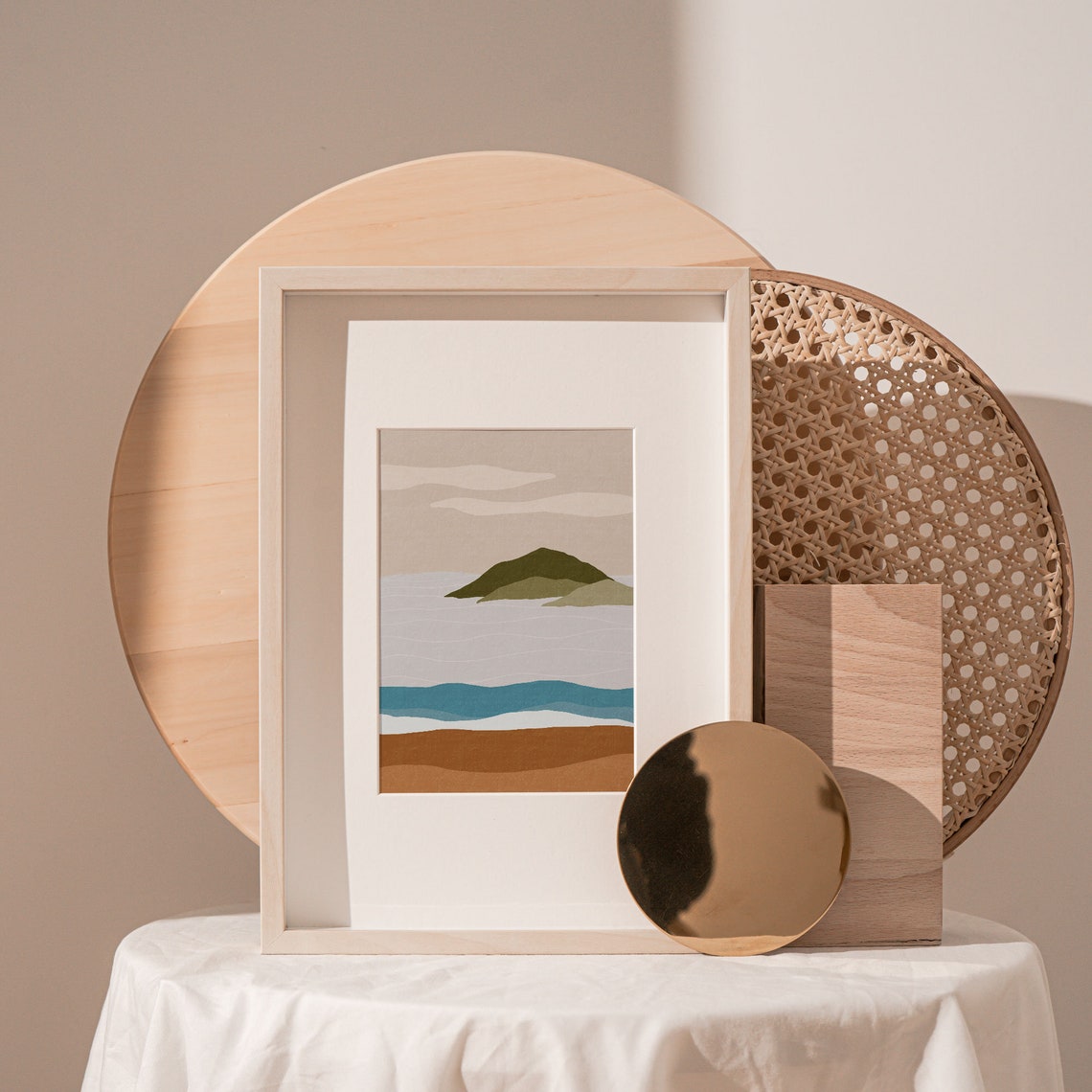 Modern Beach Wall Decor Abstract Landscape Wall Art Mid Etsy