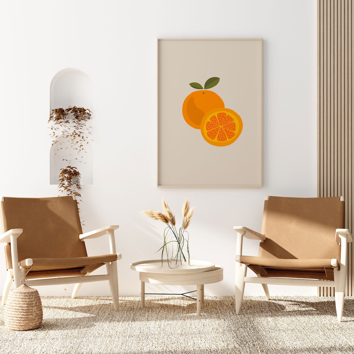 Orange Citrus Print Printable Wall Art Botanical Wall Art Etsy