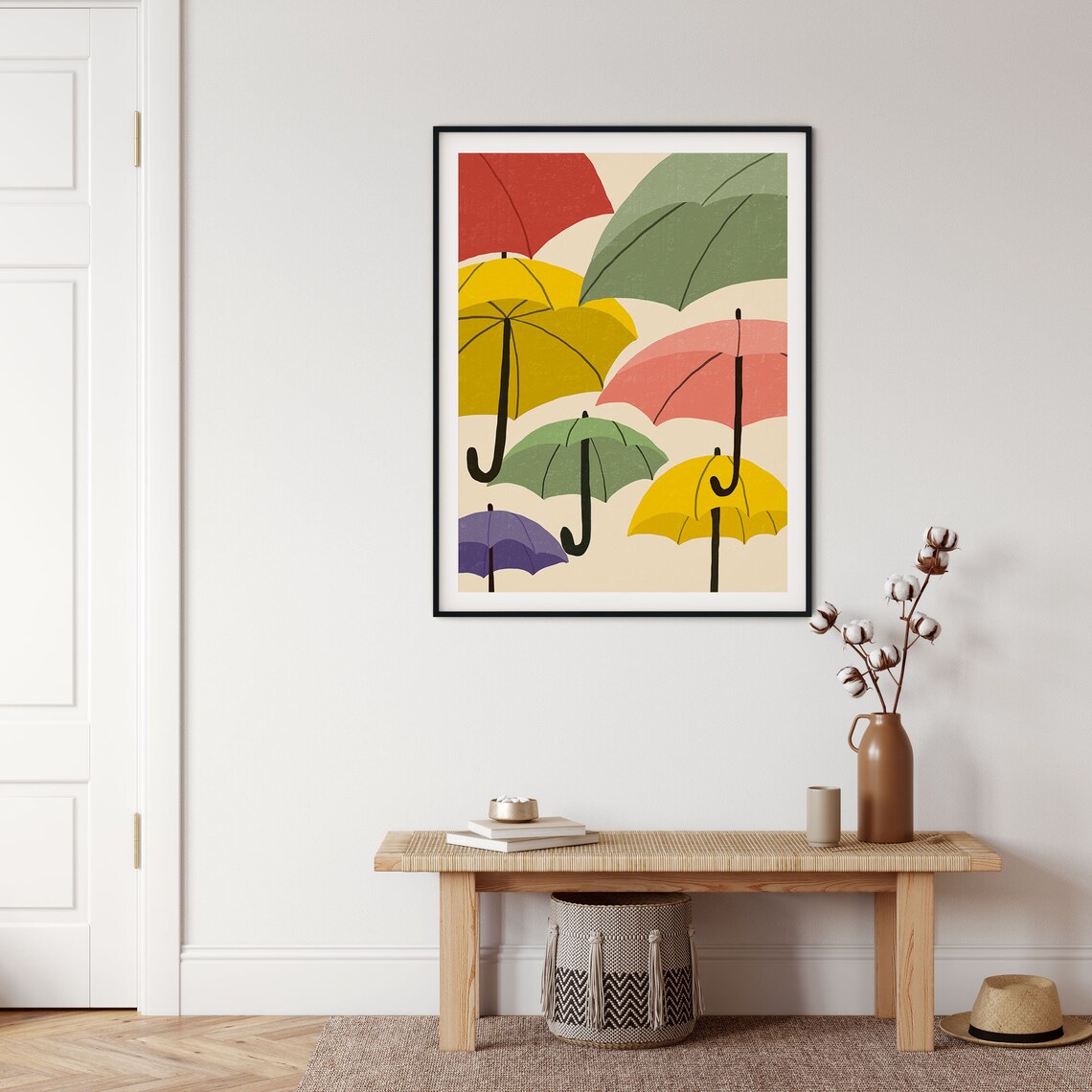 Umbrella Print Rainy Day Wall Art Printable Wall Art Living Etsy