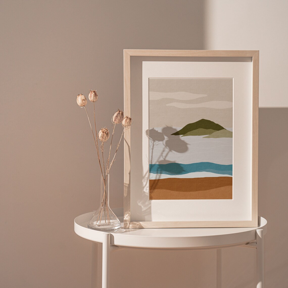 Modern Beach Wall Decor Abstract Landscape Wall Art Mid Etsy