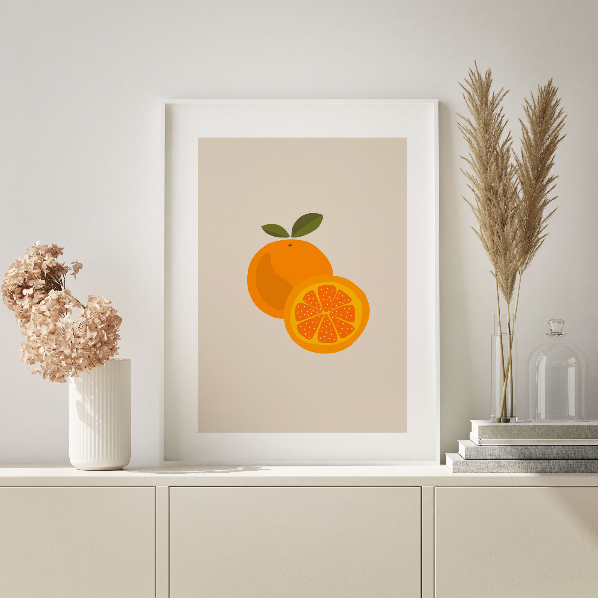 Orange Citrus Print Printable Wall Art Botanical Wall Art Etsy