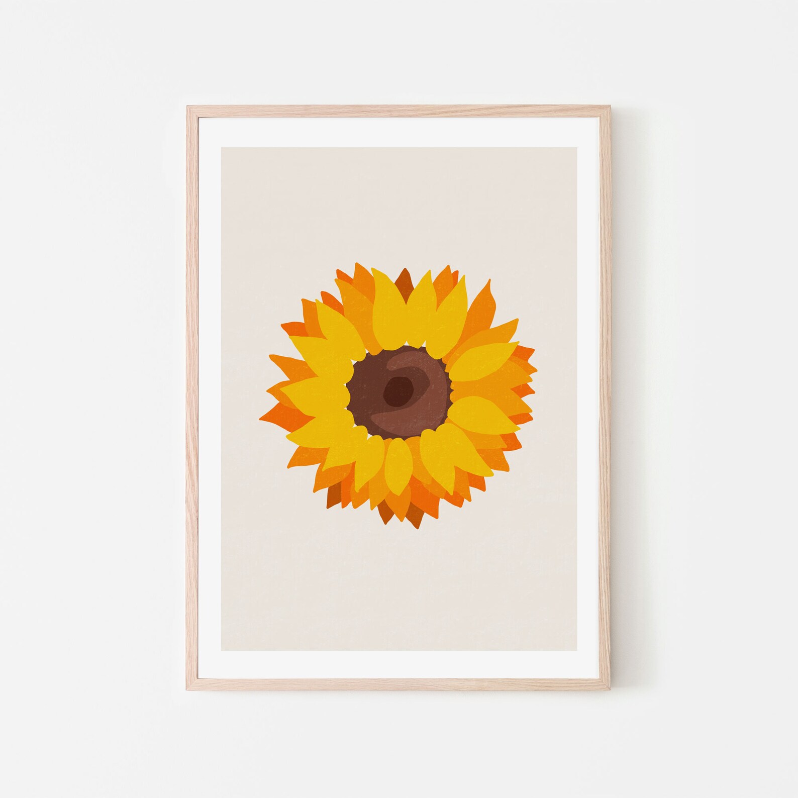 Sunflower Print, Flower Wall Art, Printable Wall Art, Minimalist Print