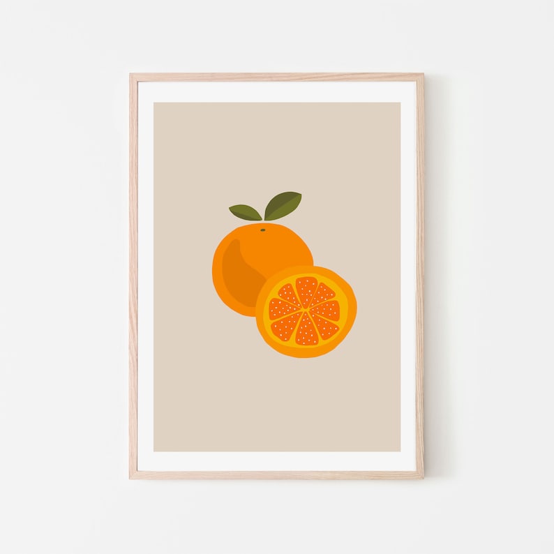 Orange Citrus Print Printable Wall Art Botanical Wall Art Etsy