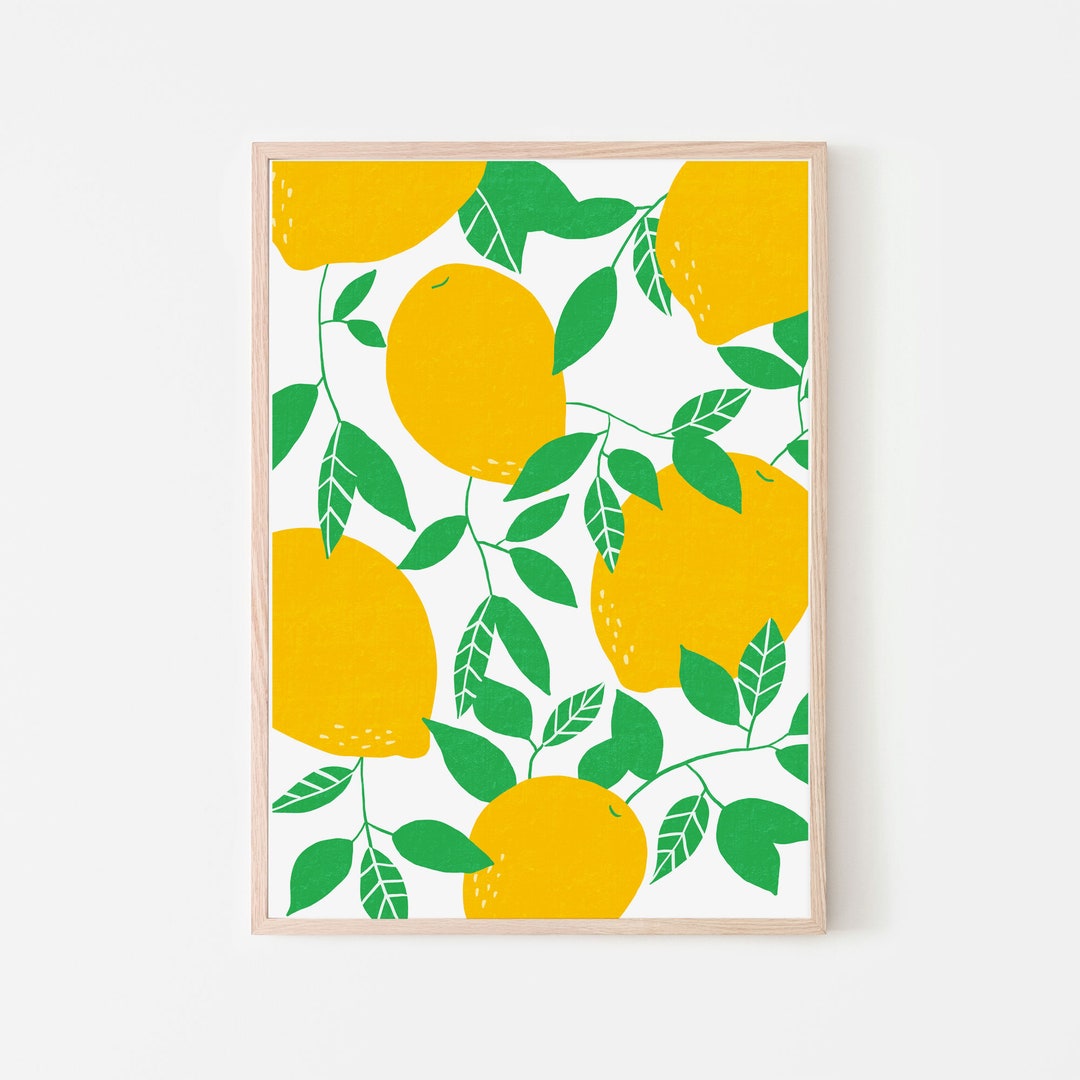 Lemon Tree Print Citrus Wall Art Printable Wall Art Vintage Etsy