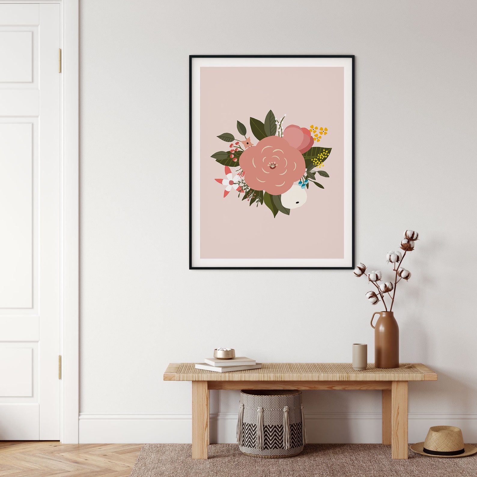 Floral Wall Art, House Plant Print, Flower Bouquet Wall Art, Gift for
