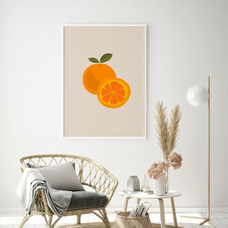 Orange Citrus Print Printable Wall Art Botanical Wall Art Etsy
