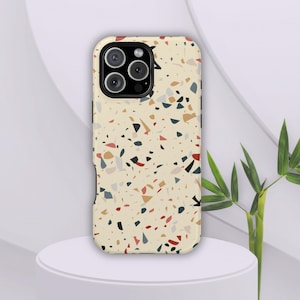 Tough iPhone Case for iPhone 16, iPhone 15, iPhone 14, iPhone 13 Plus Pro Max Mini, Cute Magsafe Tough Cover, Perfect Terrazzo Phone Case