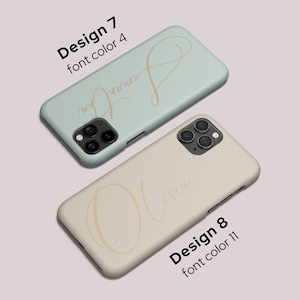 Earthy color palette iPhone case with personalized name or monogram. Compatible with iPhone 16 down to 12. Slim profile, glossy or matte finish. MagSafe functionality. Stylish and customized protection.