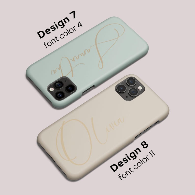Earthy color palette iPhone case with personalized name or monogram. Compatible with iPhone 16 down to 12. Slim profile, glossy or matte finish. MagSafe functionality. Stylish and customized protection.
