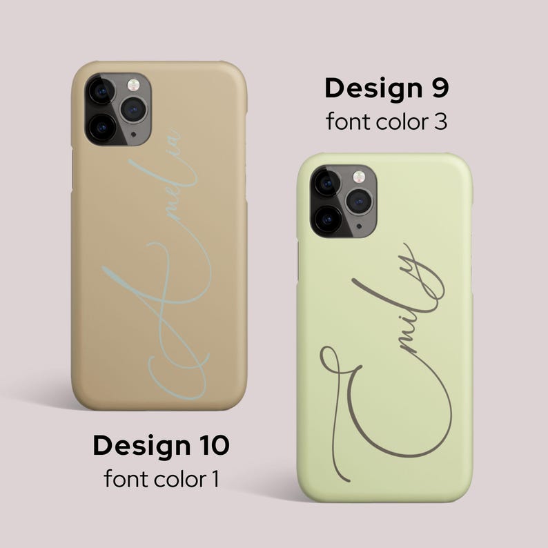 Customized iPhone case featuring natural earth tones. Add your name or initials. Available for new iPhone 16 and previous models. Slim, protective design with glossy or matte options. MagSafe compatible.